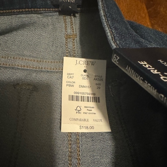 J.Crew 👖 jeans women’s new with tags size 29 mid rise skinny signature stretch - Picture 9 of 9